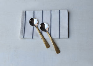 Beaten Brass Plated Soup Spoon (Set of 2) - Studio Coppre